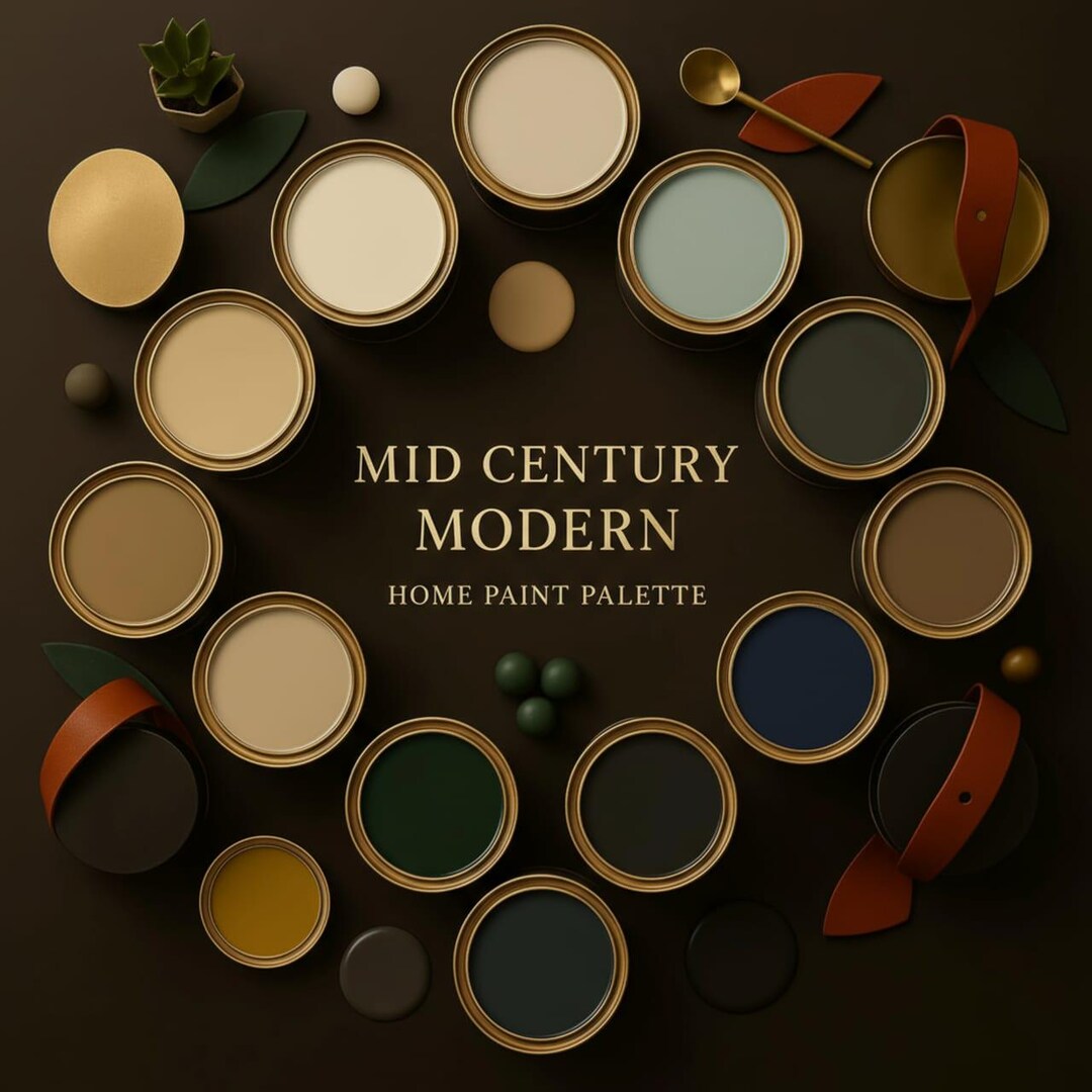Mid Century Modern Paint Palette | Sherwin Williams Whole House Colors ...