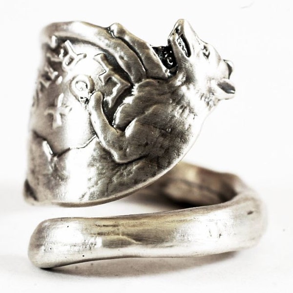 Fox Ring, Sterling Silver Spoon Ring, Fox River Valley, Handmade Jewelry, Woodland Animal Ring, What Does the Fox Say, Adjustable Ring, 1163