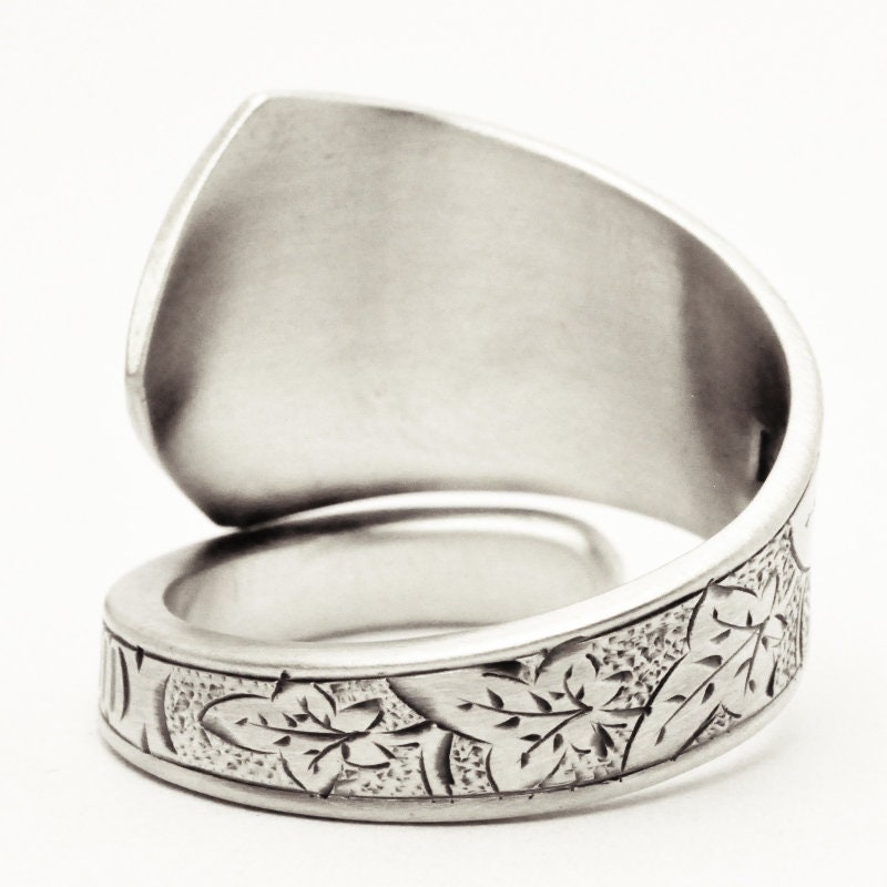 Sterling Silver Leaf Ring Antique Glasgow Scottish Spoon | Etsy