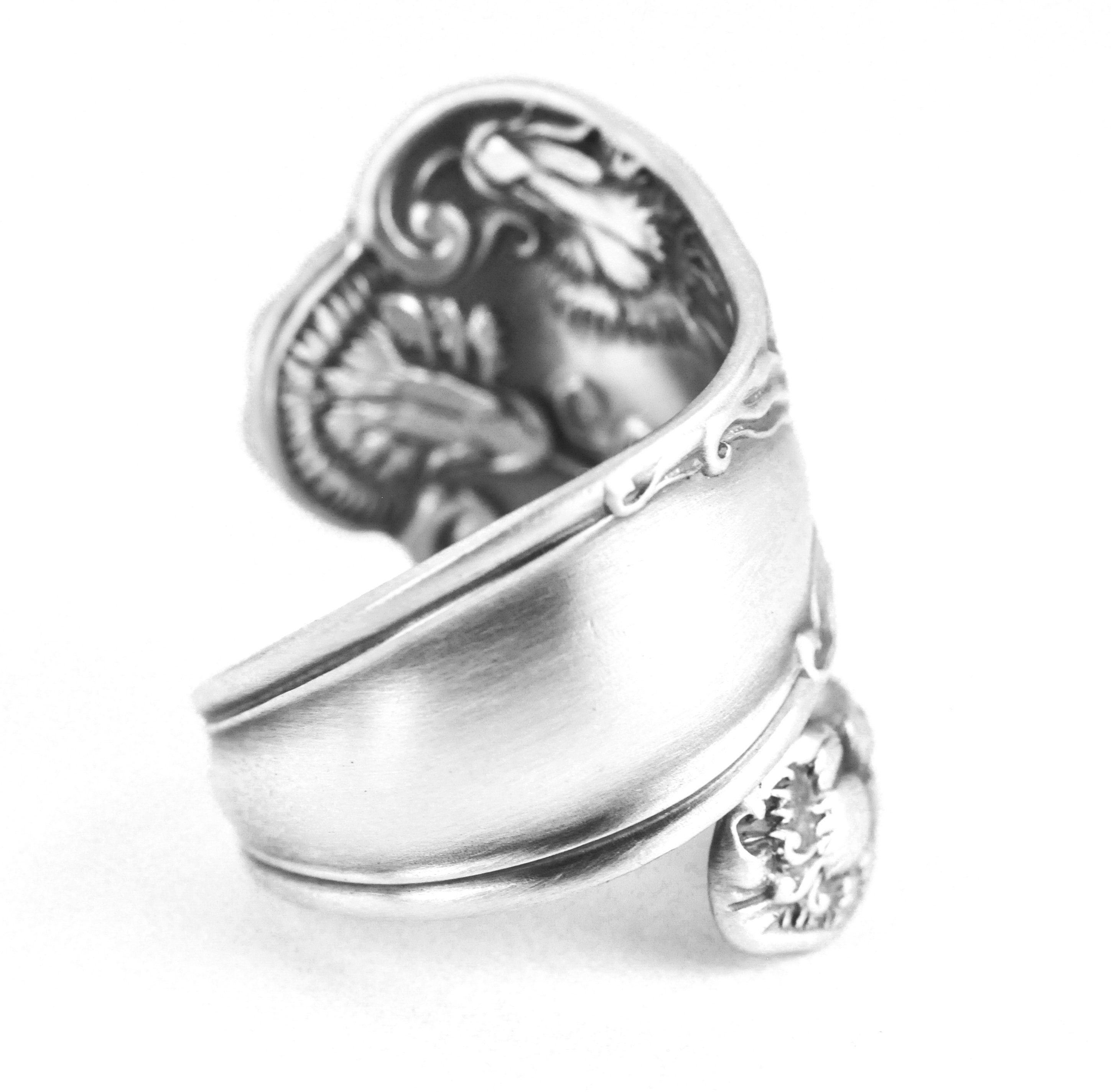 Silver Carnation Ring Sterling Silver Spoon Ring Floral Etsy