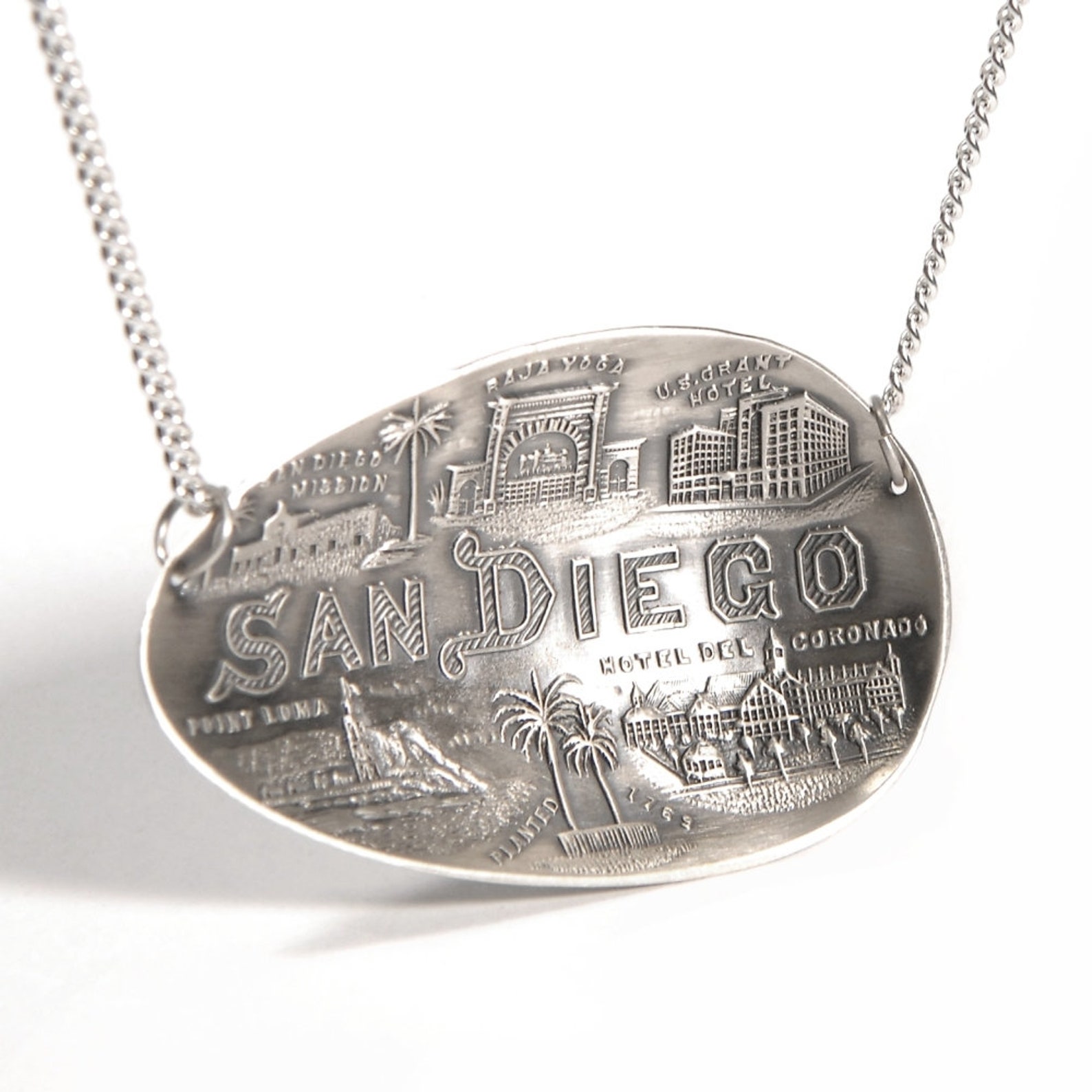 Sterling San Diego Necklace California Jewelry Antique Etsy