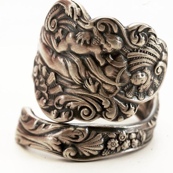 Gorham Versailles Madonna with Child 1888 Sterling Silver Spoon Ring, Handcrafted in Your Size (4541)