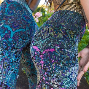 Paisley Velvet Bell Bottom Flare Pants