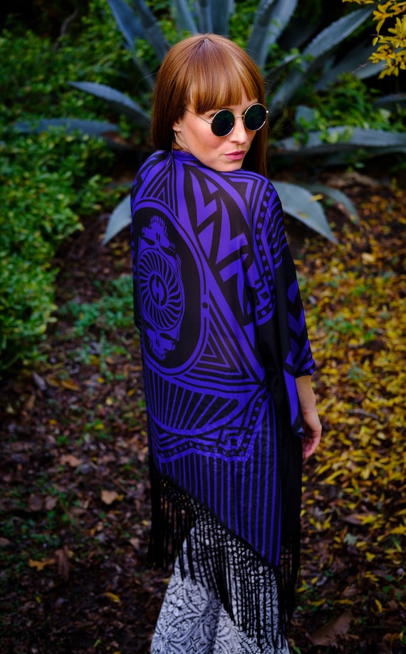 Women's Kimono Grateful Dead Kimono Stealie Boho Kimono With