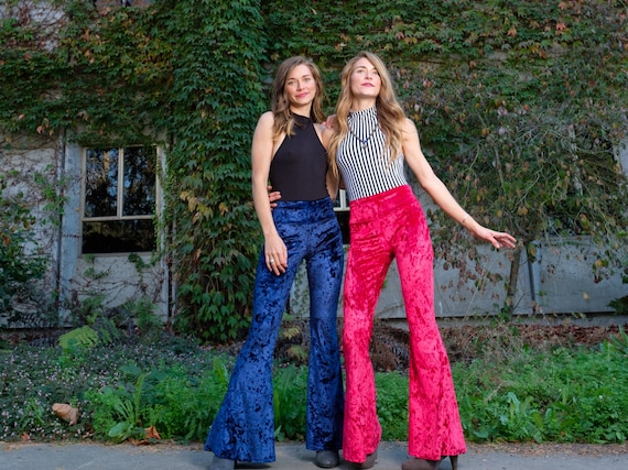 9 Colors Crushed Velvet Bell Bottom, Velvet Flare Pants American Made Soft  70s Inspired Festival Boho Chic Bohemian Ethical Fashion -  Canada