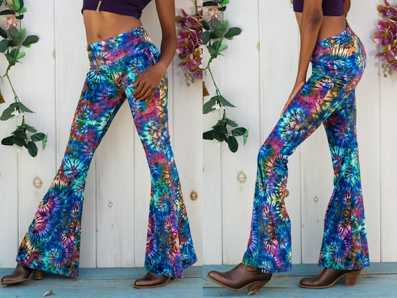 Velvet Bell Bottom Flares High Waist Velvet Flare Hippy Pants Boho Festival  