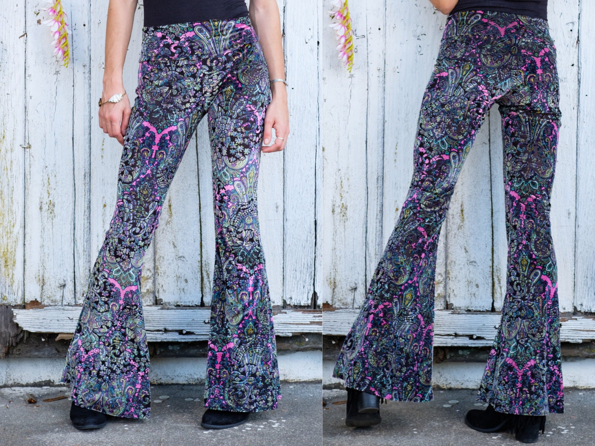 Paisley Velvet Bell Bottom Flare Pants - Etsy Paisley Velvet Bell Bottom Flare Pants - Etsy