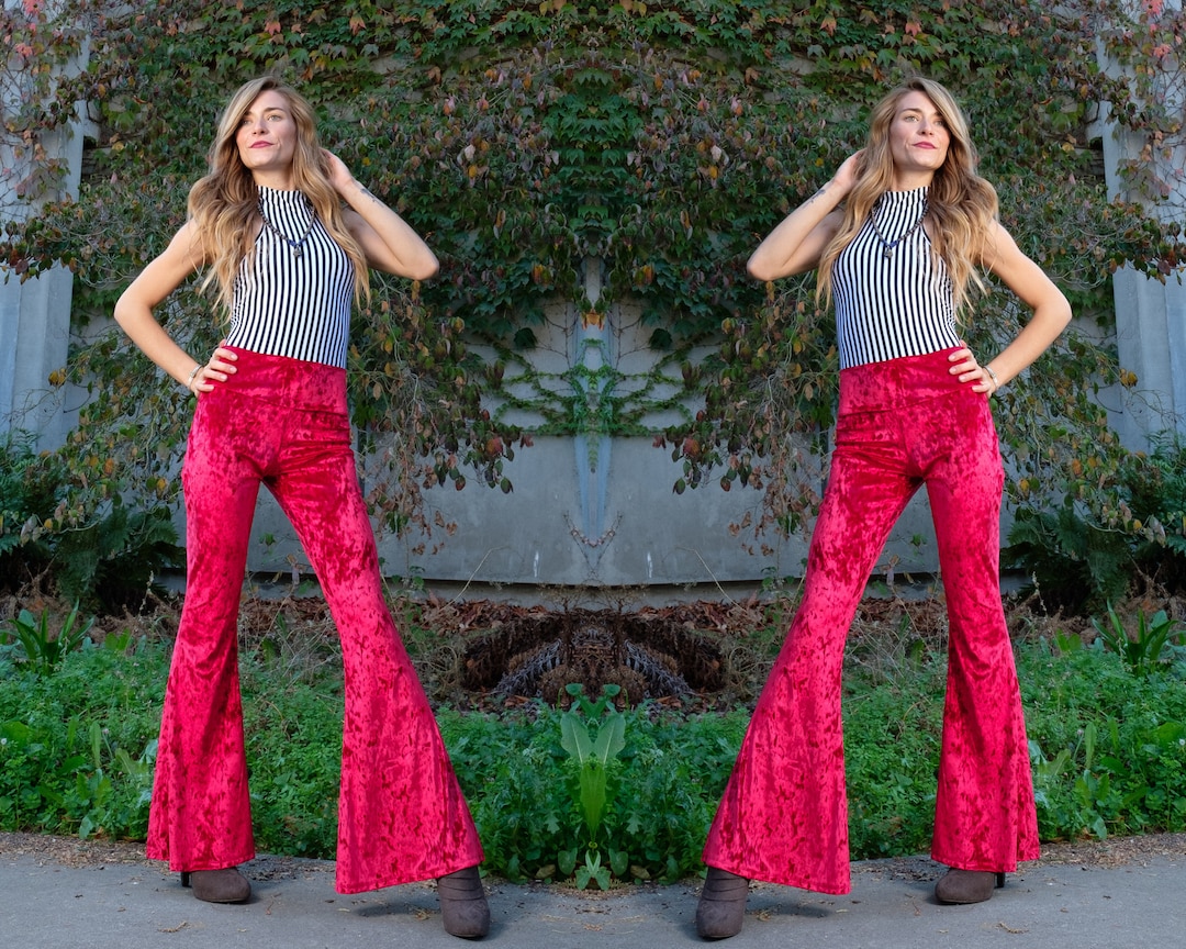  Velvet Flare Pants for Women Vintage 70s Cowgirl High Waist Bell  Bottoms Soft Stretchy Comfy Wide Leg Palazzo Pants Black : Sports & Outdoors