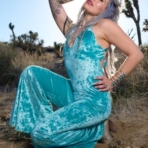 Velvet Halter Jumpsuit