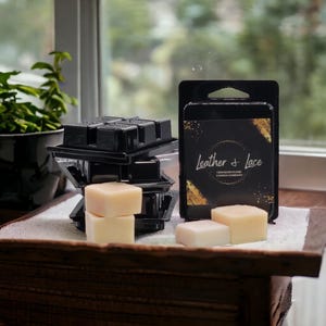 Leather + Lace Wax Melts | Hand-Poured Scented Wax Tarts | Artisanal Home Fragrance Cubes