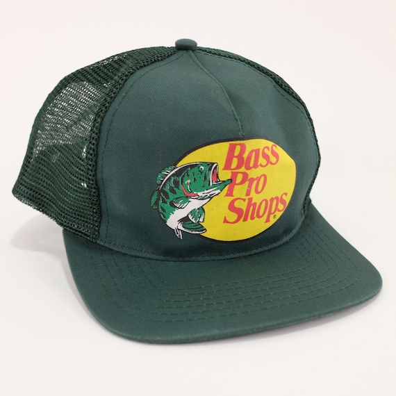 Vintage Original Bass Pro Shops Green Trucker Mesh Snapback Hat