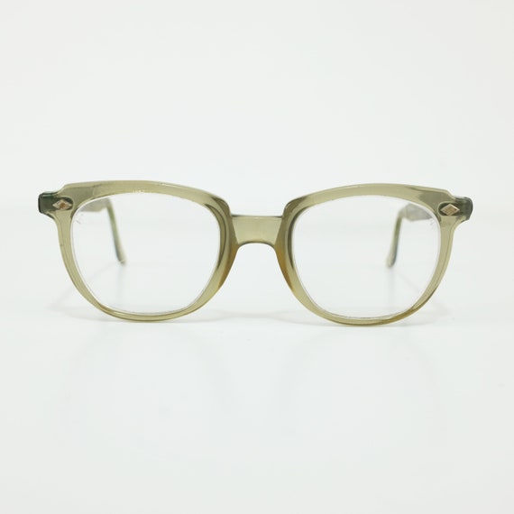 Vintage Transluscent Grey Plastic Horn Rimmed Saf… - image 1