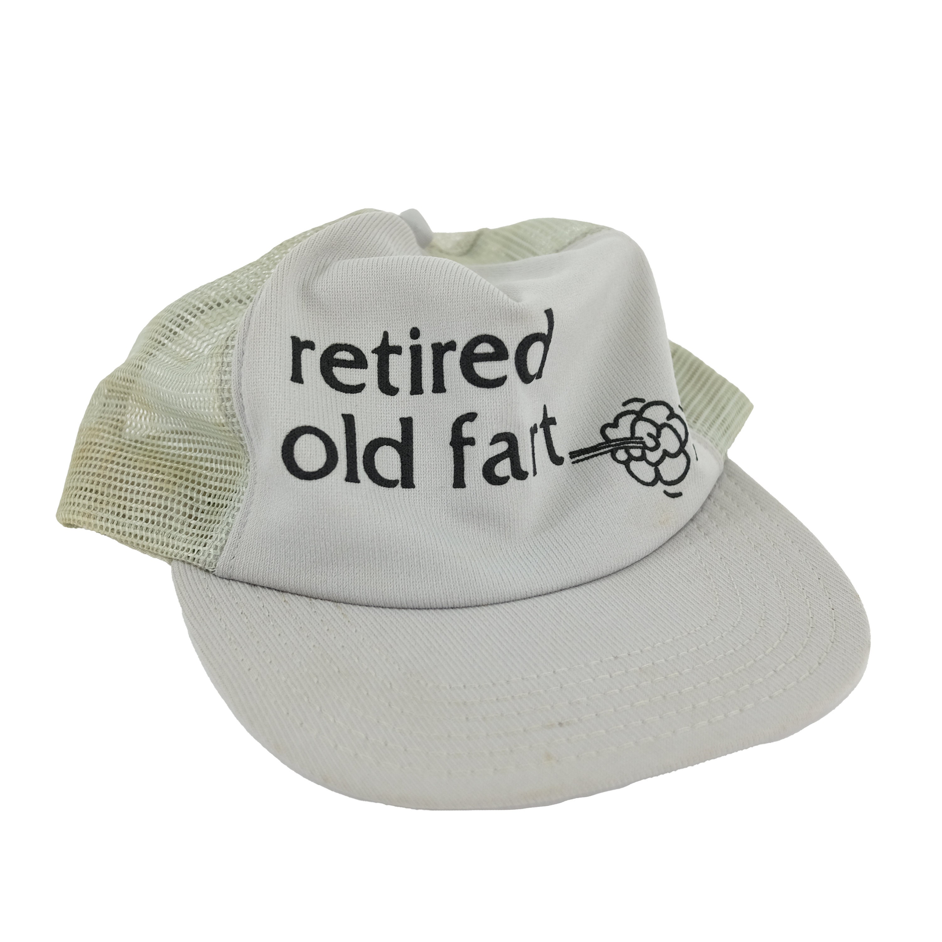 Vintage Retired Old Fart Gray Mesh Back Snapback Trucker Hat  display picture 1