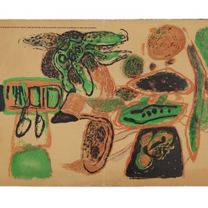 Vintage Corneille La Grenade (le fruit et l&#39;arme), l&#39;oeuf de termite, la larve ensachée, sont dans sa mémoire ou dans ses nostalgies Print