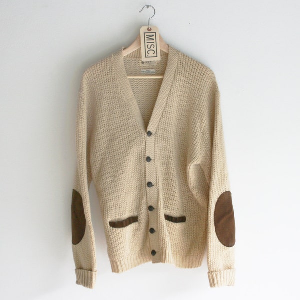 Vintage Berwyck Shetland Wool Elbow Pad Cardigan Sweater