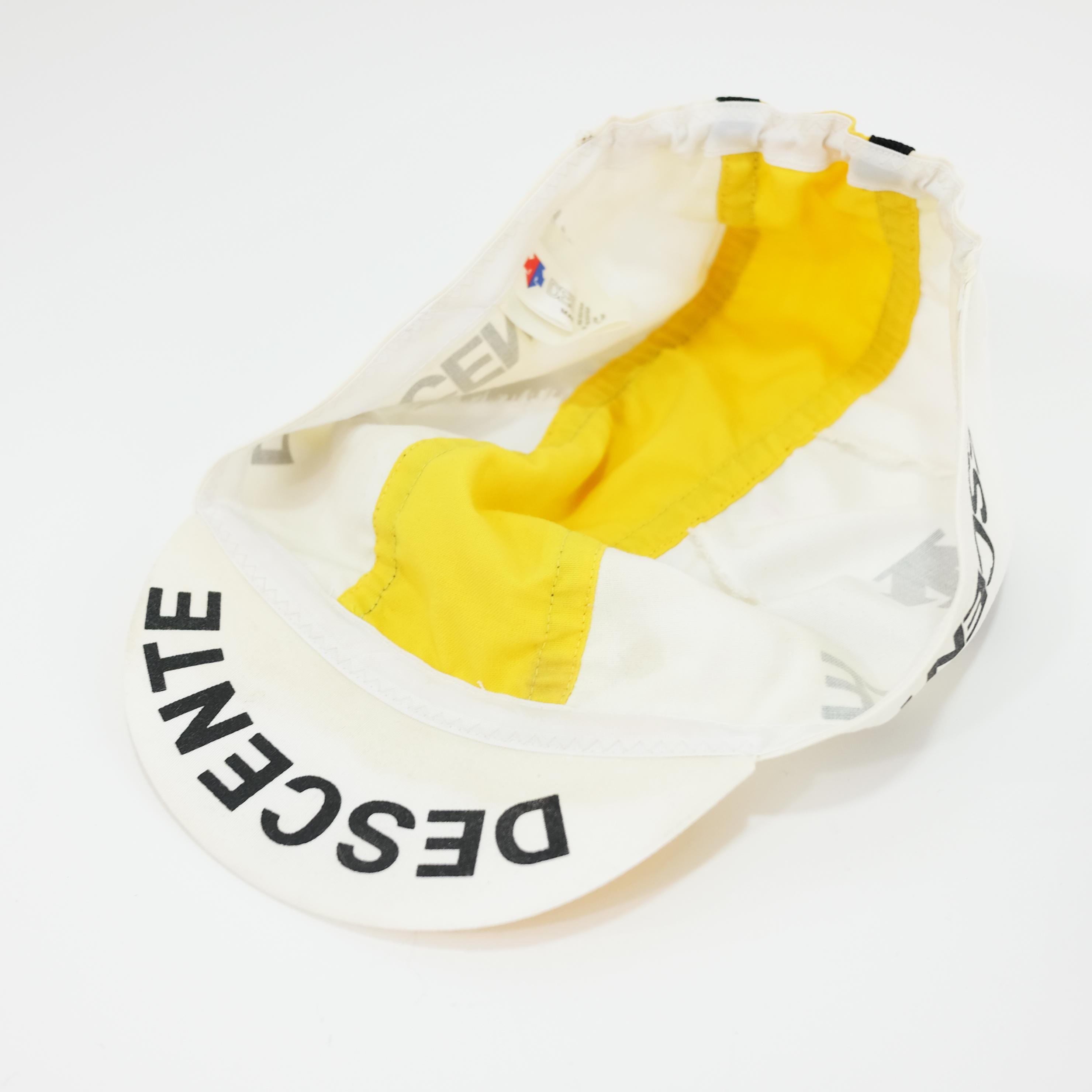 Cappello da ciclista vintage Descente Cycling Bright Yellow Black