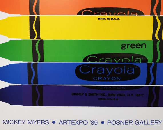 Vintage 1989 Mickey Myers Art Expo Posner Gallery Crayola Crayon