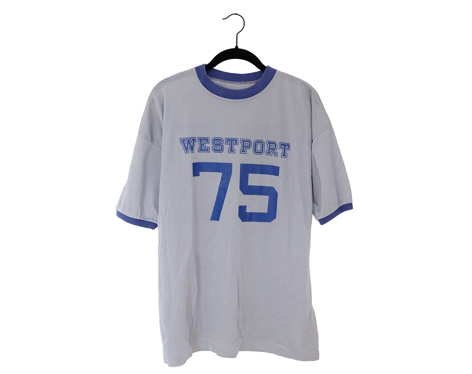 Vintage 1960's Champion Products Inc. WESTPORT 75 Gray & Blue Mesh
