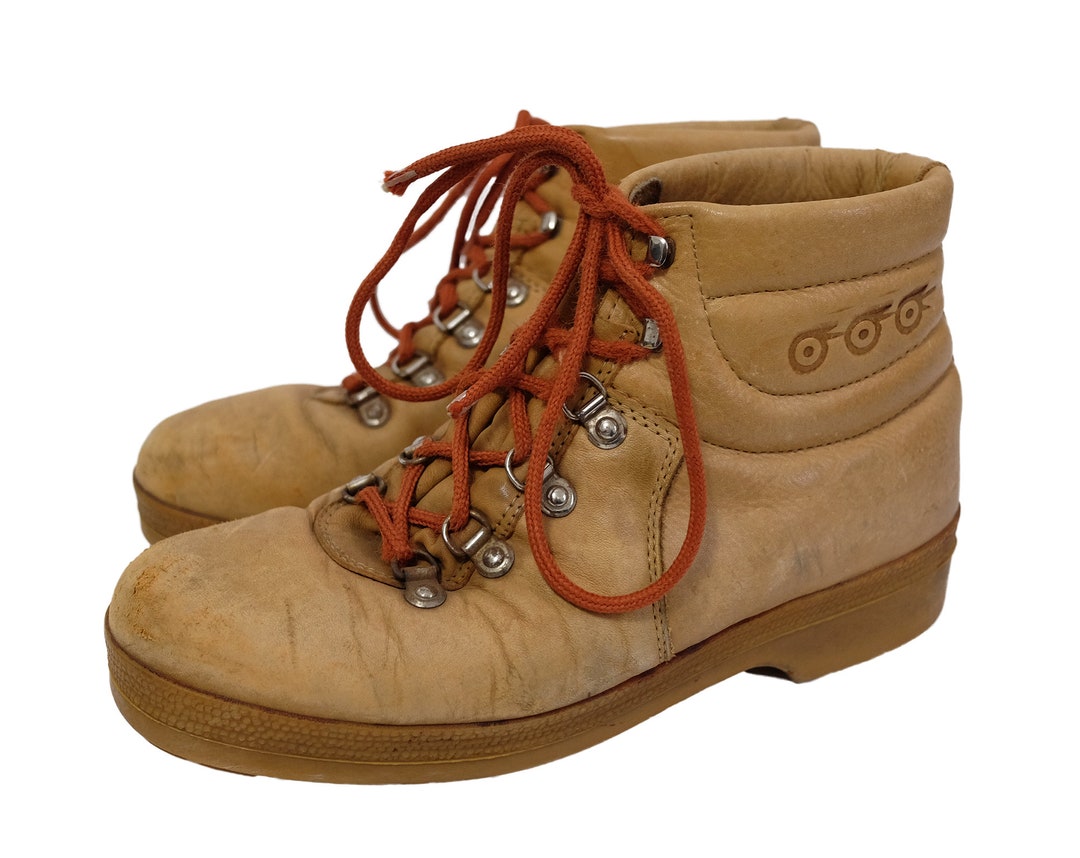 Vintage St. Moritz Rally Leather Hiking Boots Made in Italy Etsy