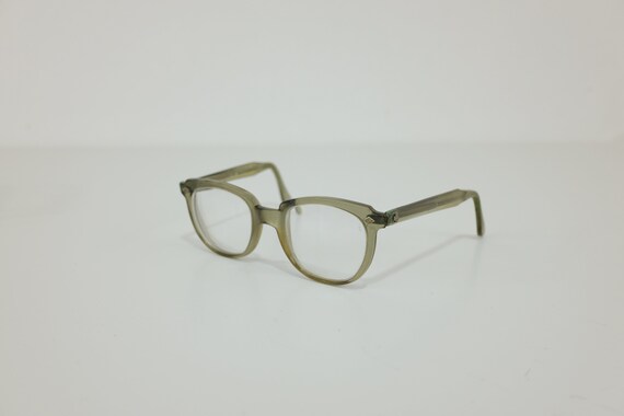 Vintage Transluscent Grey Plastic Horn Rimmed Saf… - image 2