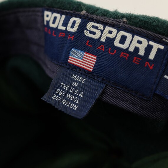 Vintage 90's Polo Sport Green Wool Fitted Hat, Ma… - image 4