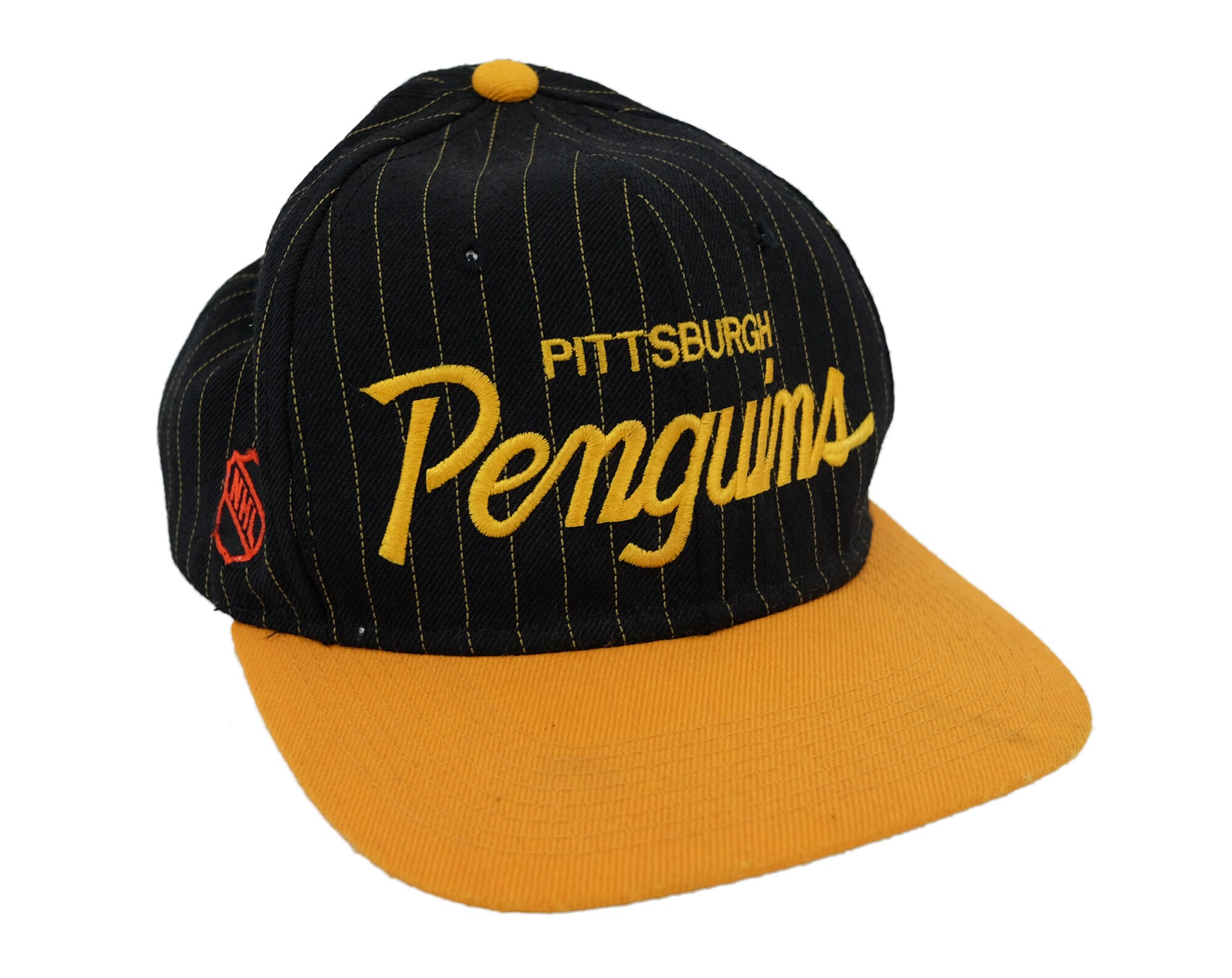 NHL Pittsburgh Penguins 2 Tone Snapback Vintage Old School Retro Cap Black