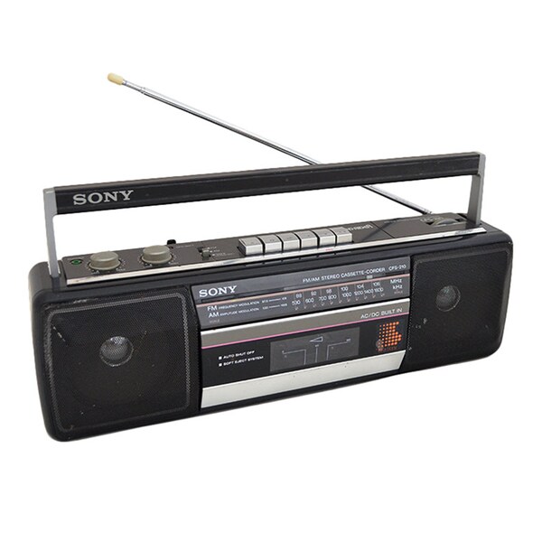 Vintage Sony Soundrider Boombox FM/AM Stereo Cassette-Corder CFS-210 Radio Cassette Tape Player
