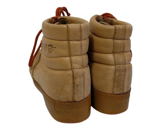 Vintage St. Moritz Rally Leather Hiking Boots, Made in Italy 