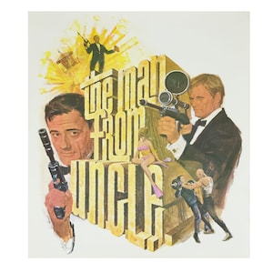 Vintage 1966 Original Rare The Man From U.N.C.L.E. TV Show Promo Poster, Printed in USA