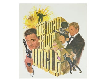 Vintage 1966 Original Rare The Man Von U.N.C.L.E. TV-Show-Promo-Poster, gedruckt in den USA