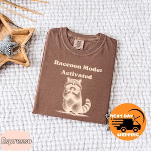 RACCOON MODE ACTIVATED Shirt, Funny Raccoon T-Shirt, Trash Panda Meme Tee, Snack Lover Gift, Cute Animal Humor Graphic Tee, Comfort Colors