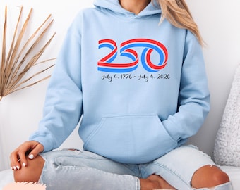 Happy 250e verjaardag USA hoodie, America 250 sweater, patriottische 4 juli shirt, Semiquincentennial cadeau, 1776-2026