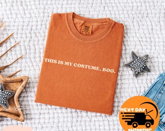 Camiseta "Este es mi disfraz", divertida para Halloween, disfraz para perezosos, disfraz de Halloween de último minuto, sarcástica con estampado de otoño, divertida.