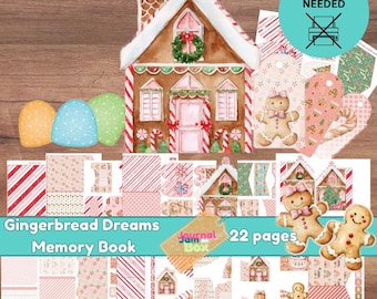 Christmas Gingerbread Journal Kit-22-Page Junk Journal Kit
