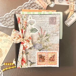 Vintage-Inspired Mini Junk Journal | 5x4 inches | 15 Full Pages (30 Half Pages)