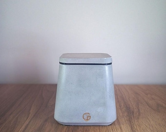Handmade Concrete Cotton Jar: Minimalist Bathroom Storage Organizer
