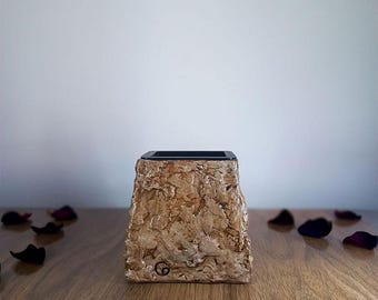 Rustic Concrete Toothbrush Holder | Wood-Toned Aged Finish | Bioplastic Lined | Handmade | Granua Collection Bathroom Organizer