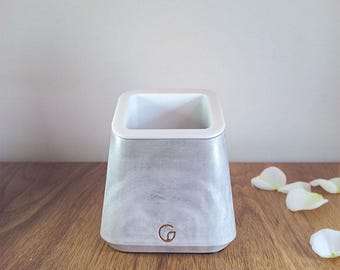 Marbled Concrete Toothbrush Holder, Bioplastic Inner Cup, Handmade Bathroom Organizer, Minimalist Cement Vanity Accessory