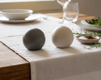 Concrete Salt Shaker: Modern Kitchen Decor, Bioplastic Lined, Food Safe, Custom Name Gift Box