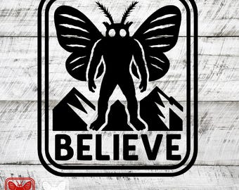 Mothman Decal Cryptid Window Signs Permanant Sign Vinyl Folklore Stickers