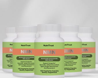 Nutritrust NMN + Resveratrol + Grape Seed | Anti-Aging & Energy Support | Longevity Supplement | Cellular Health | Made in USA |120 Capsules