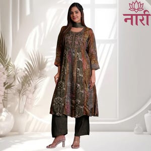 Indian Green Kurti Dress Gown | Ethnic Salwar Suit Kurta Set for Women | Festive Wear Anarkali Suit | Wedding Guest Outfit | Desi Clothing