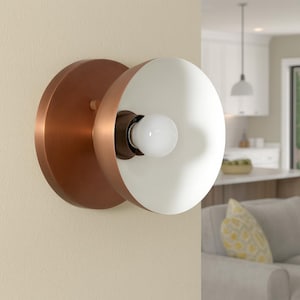 Single Shade Messing Wandleuchte - Mid Century Modern Vintage Leuchte