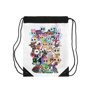 Bolsa con cordón de Dandy's World, bolsa de gimnasio para niños, mochila de Dandy's World, bolsa de cuerda para la escuela, bolsa para videojuegos para niños, regalo para niños, niño gamer