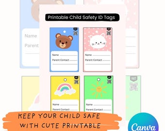 Editable Kids Emergency Contact Card: Printable Medical ID, School ...