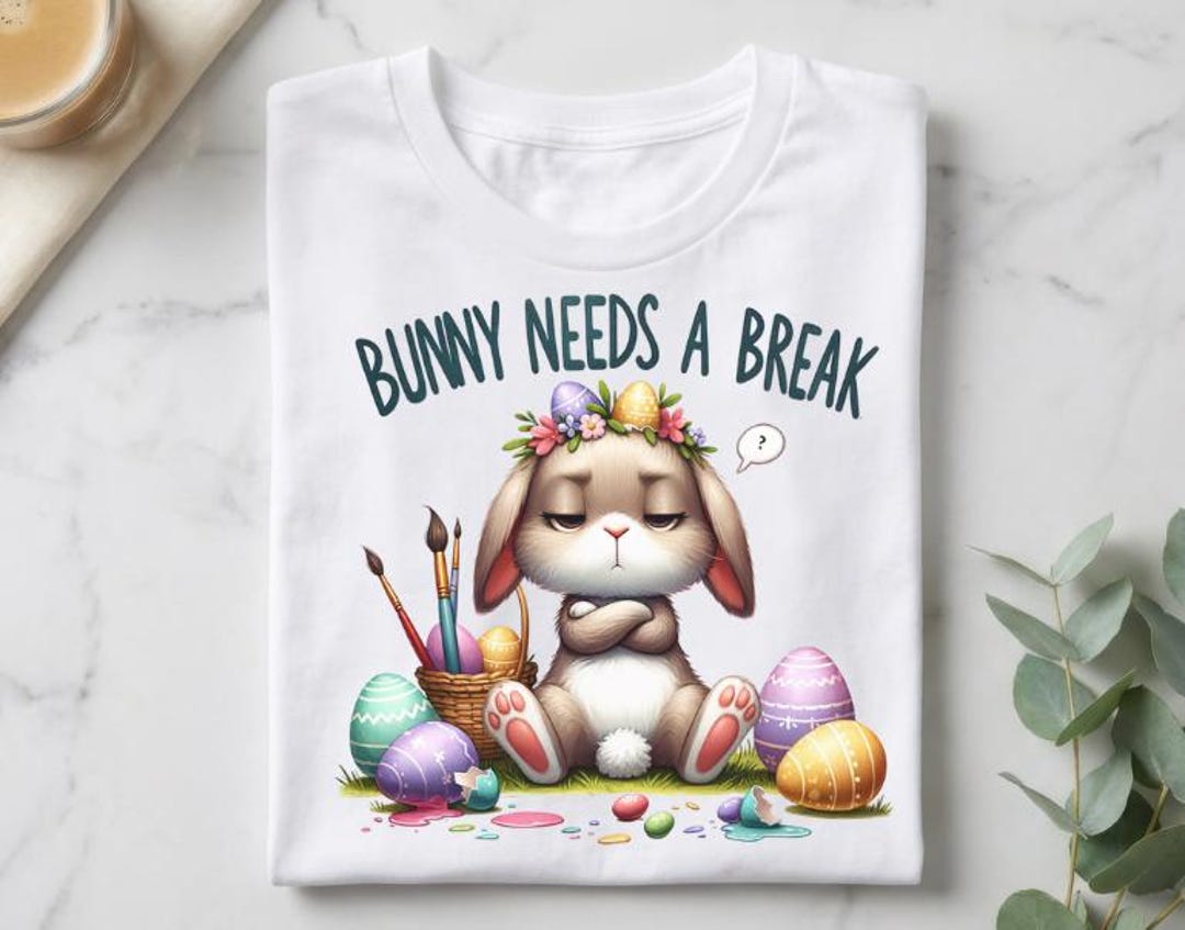 Frustrated Rabbit Frustrated Rabbit PNG: Bunny Needs A Break Funny Quote Art, Easter Eggs ...
