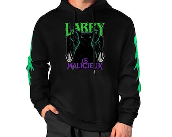 Bluza z kapturem Larry the Mischievous Cat Larry Lakaka Brainrot French Unisex Black