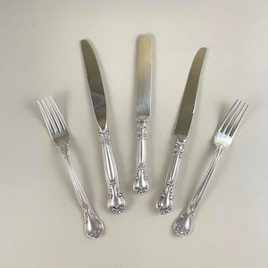 Gorham “Chantilly” Sterling Silver Flatware – Place Forks & Hollow Handle Knives, 1895–1950
