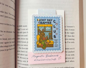 Bookclub Magnetic Bookmark, Rainy Day Chapter Club, Magnetic Bookmark, Handmade Book Accessories