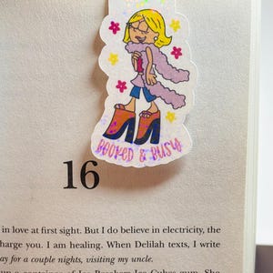 Lizzie McGuire Cartoon Magnetic Bookmark, Handmade Book Accessories